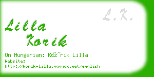 lilla korik business card